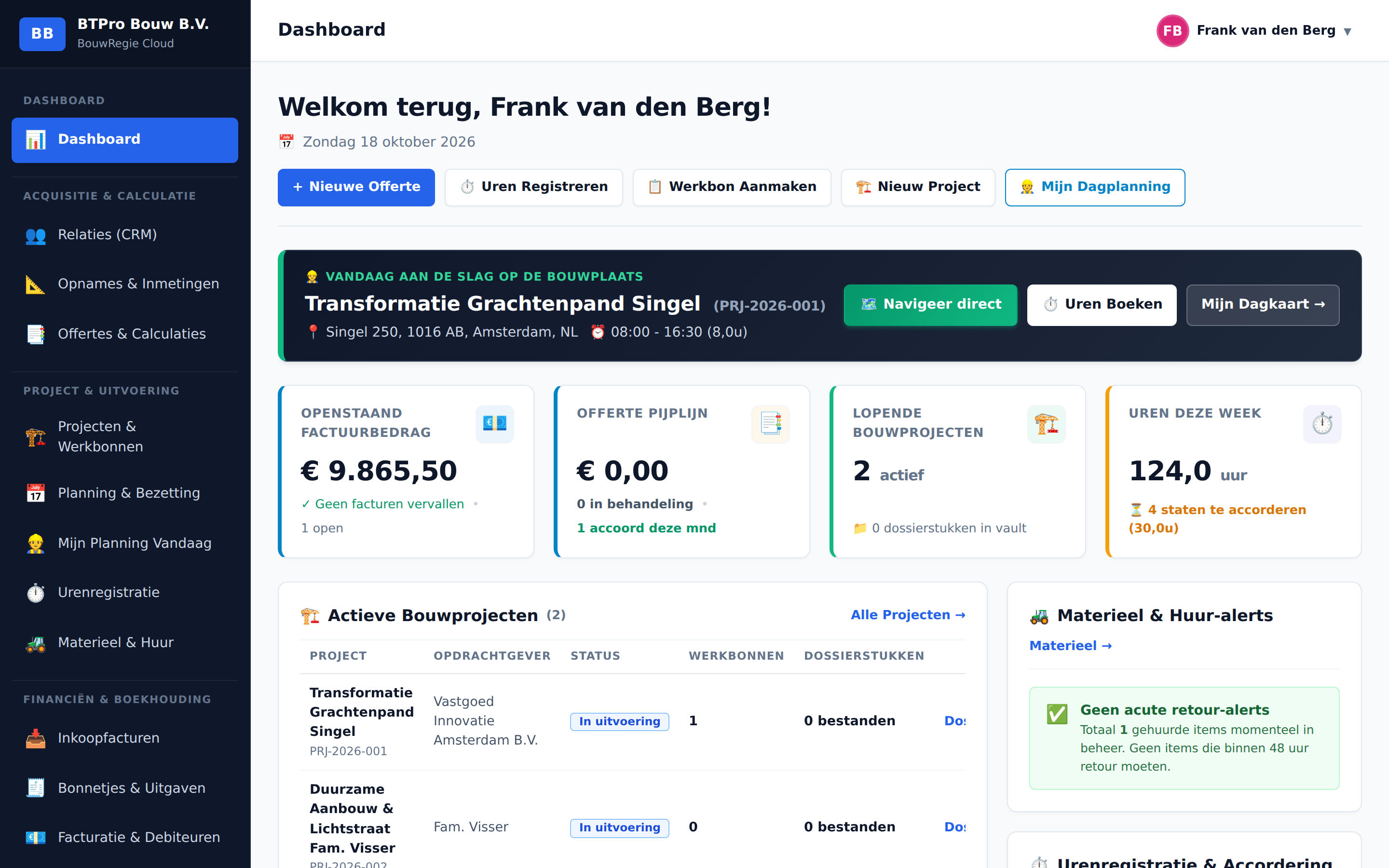 BouwRegie Dashboard